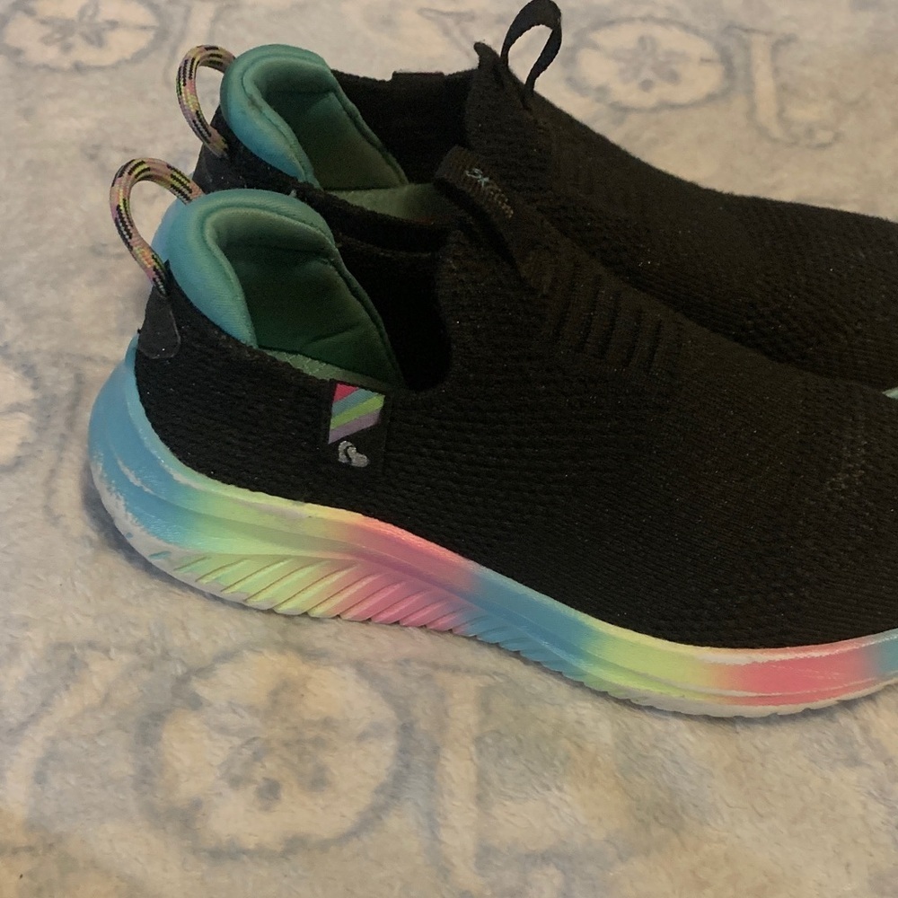 Skechers Black and Blue Kids Sneakers - Picture 2 of 5